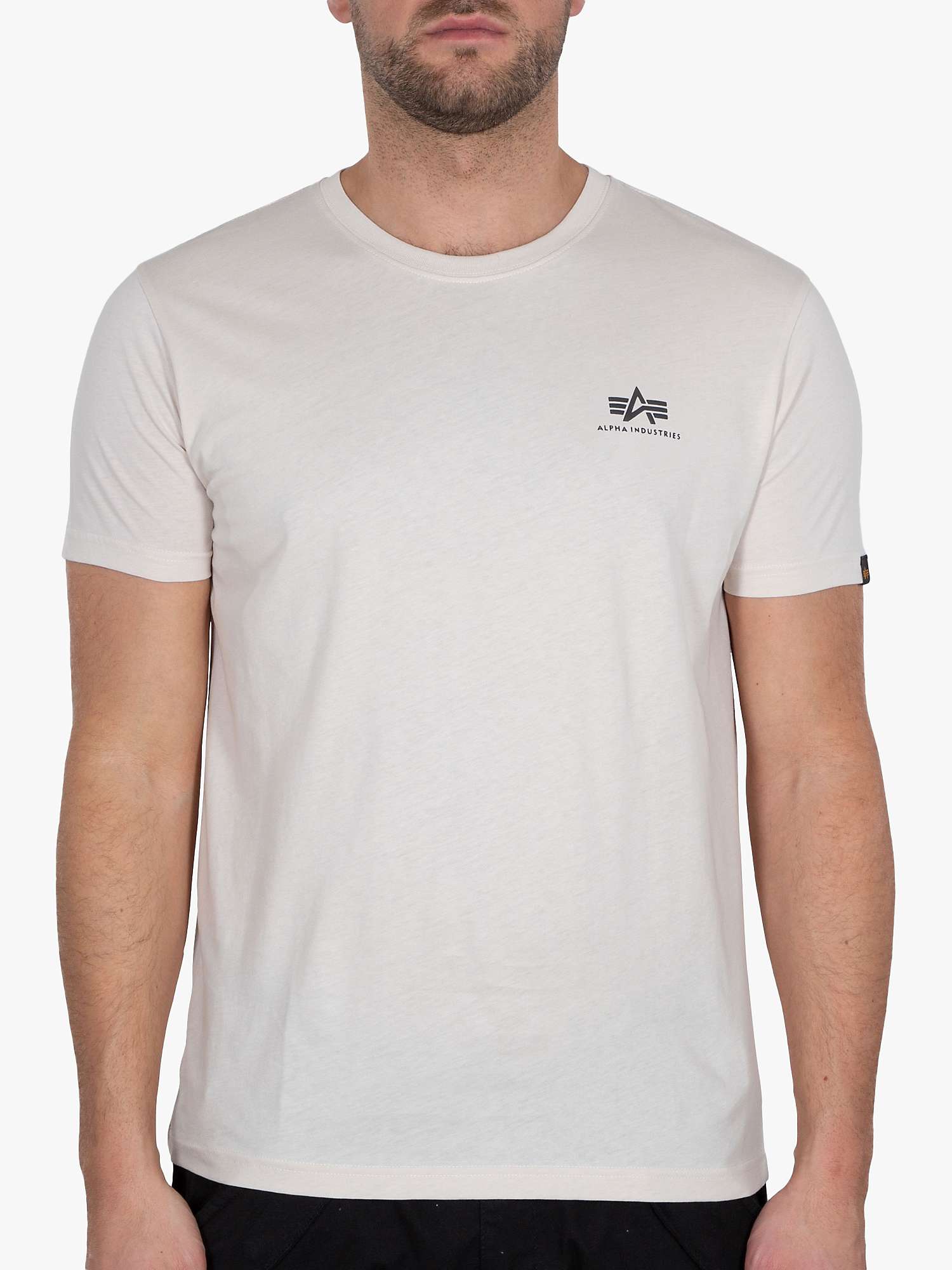 Alpha Industries Basic T-Shirt, Jet Stream White at John Lewis & Partners
