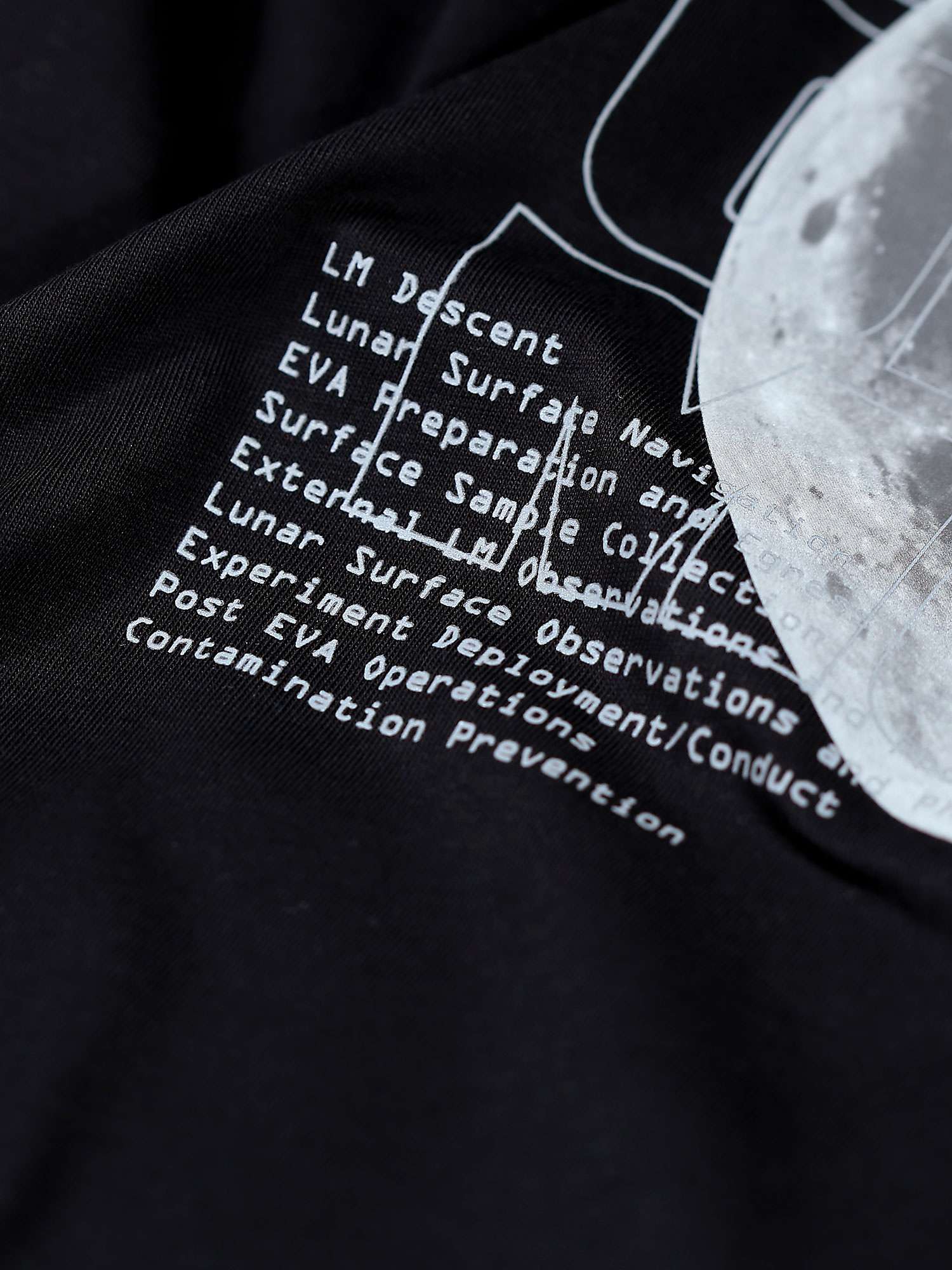 Alpha Industries X NASA Dark Side of the Moon Crew T-Shirt, 285 Black/ reflective at John Lewis & Partners