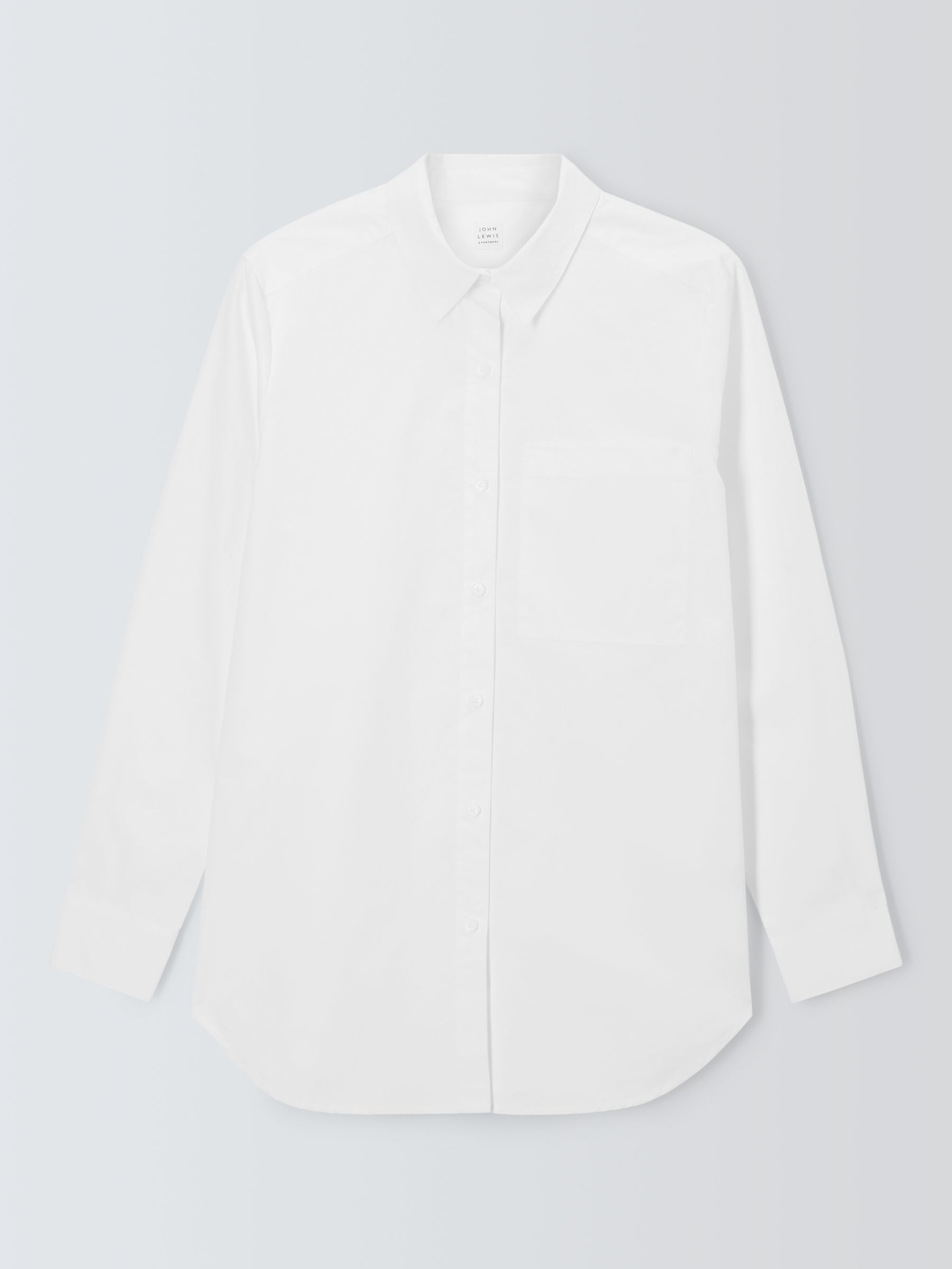 John Lewis Cotton Relaxed Shirt, White at John Lewis & Partners