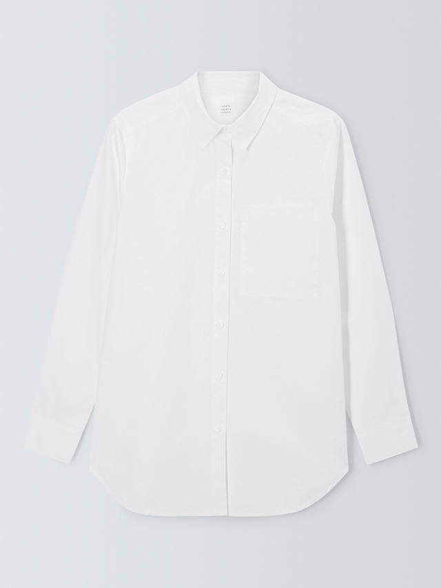 John Lewis Cotton Relaxed Shirt, White