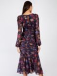 Little Mistress Floral Ruched Midaxi Dress, Multi