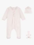 Emile et Rose Baby Delta All-in-One and Hat Set, Light Pink