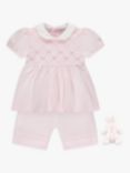 Emile et Rose Baby Dora Embroidered Yolk Top and Shorts Set, Light Pink