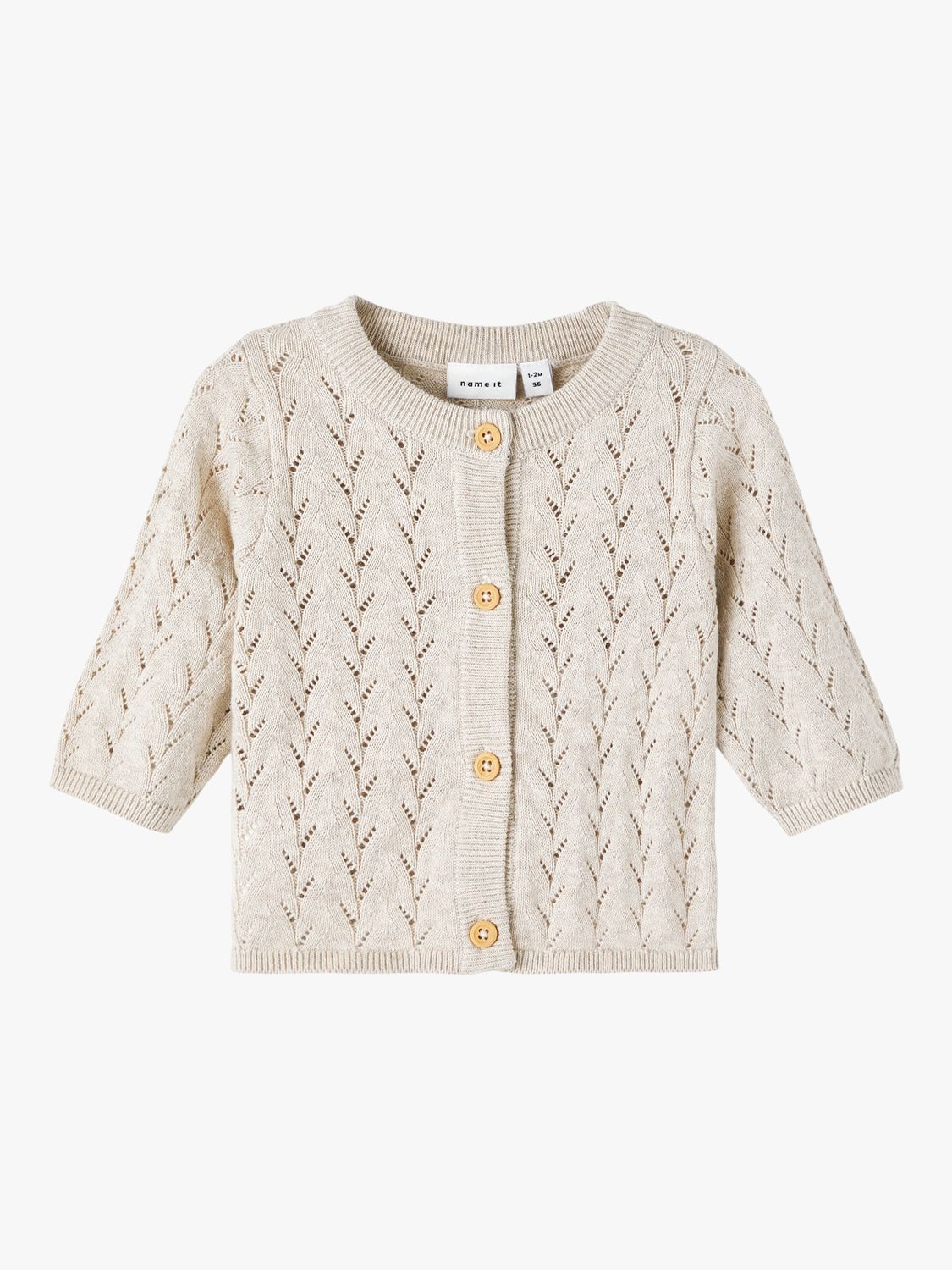 NAME IT Baby Organic Cotton Textured Knitted Cardigan