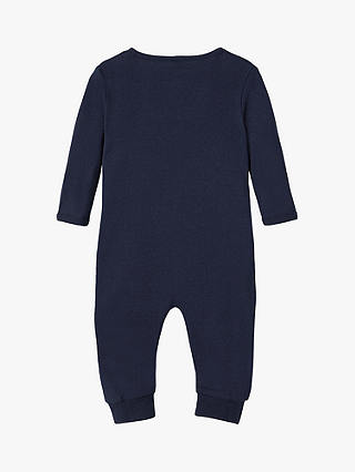 NAME IT Elephant & Stripe Organic Cotton Sleepsuits, Pack of 2, Dark Sapphire