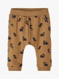 NAME IT Baby Organic Cotton Dino Joggers, Toasted Coconut