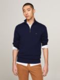 Tommy Hilfiger Pima Cotton Cashmere Blend Zip Jumper, Desert Sky