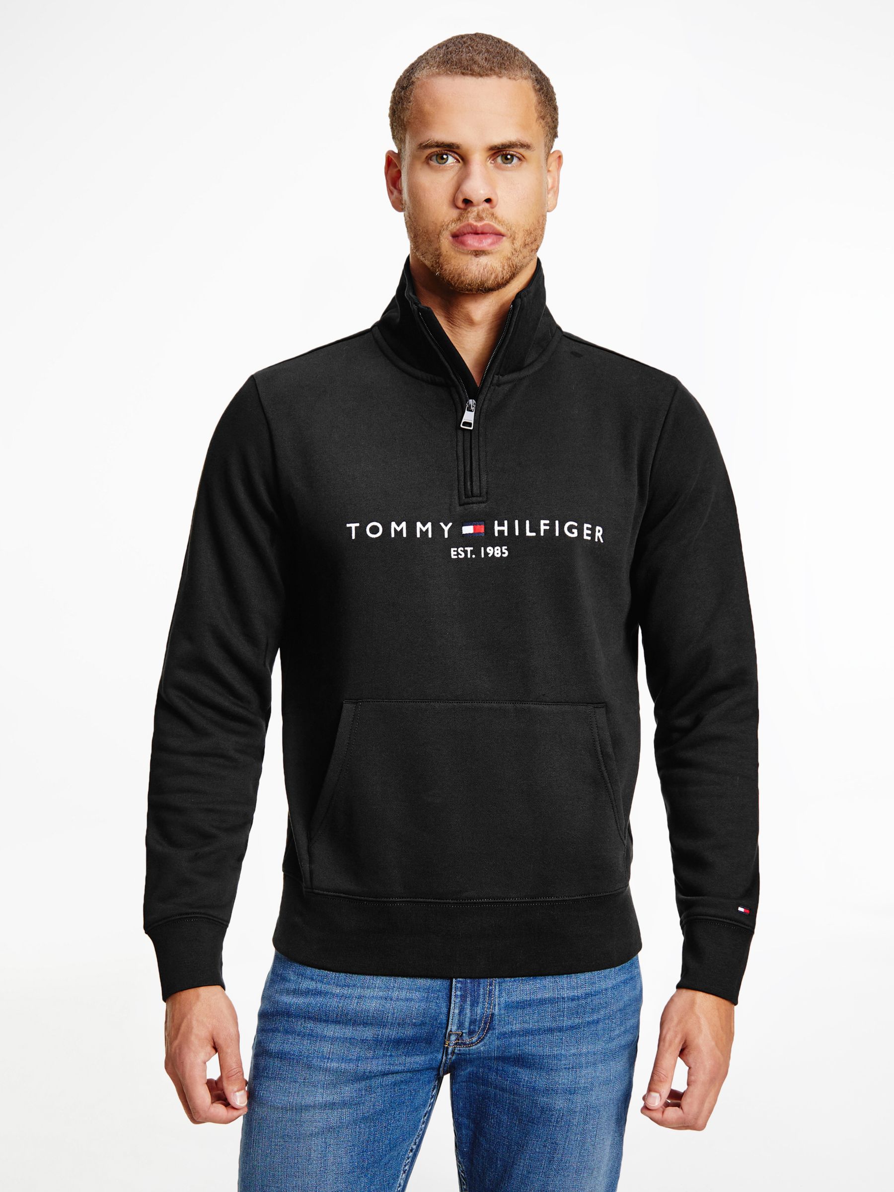 Tommy Hilfiger Mock Neck Sweatshirt, Black, XS