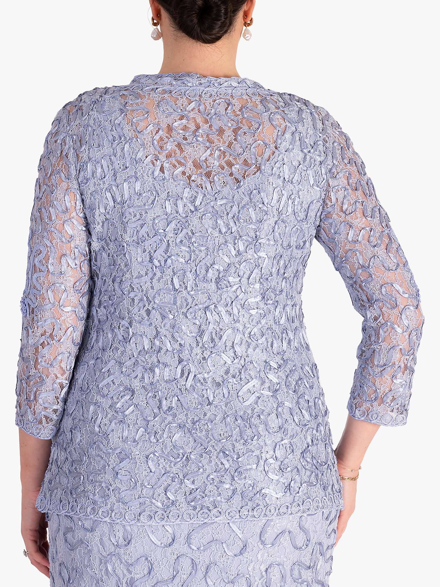 chesca Luxe Lace Jacket, Lilac at John Lewis & Partners