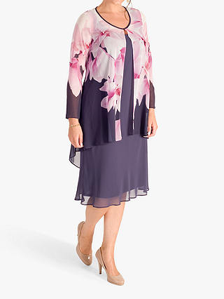 chesca Garland Floral Kimono, Violetta/Pink