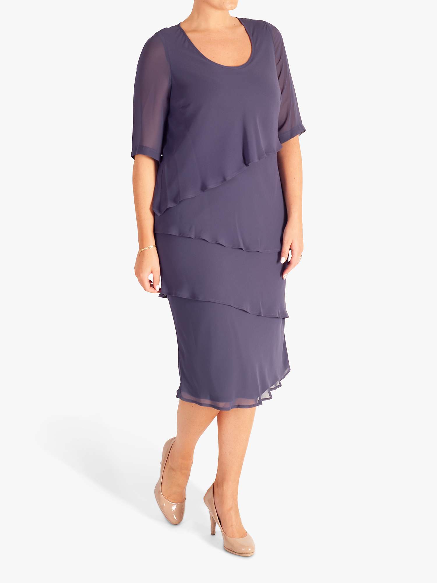 Buy chesca Layered Chiffon Knee Length Dress Online at johnlewis.com