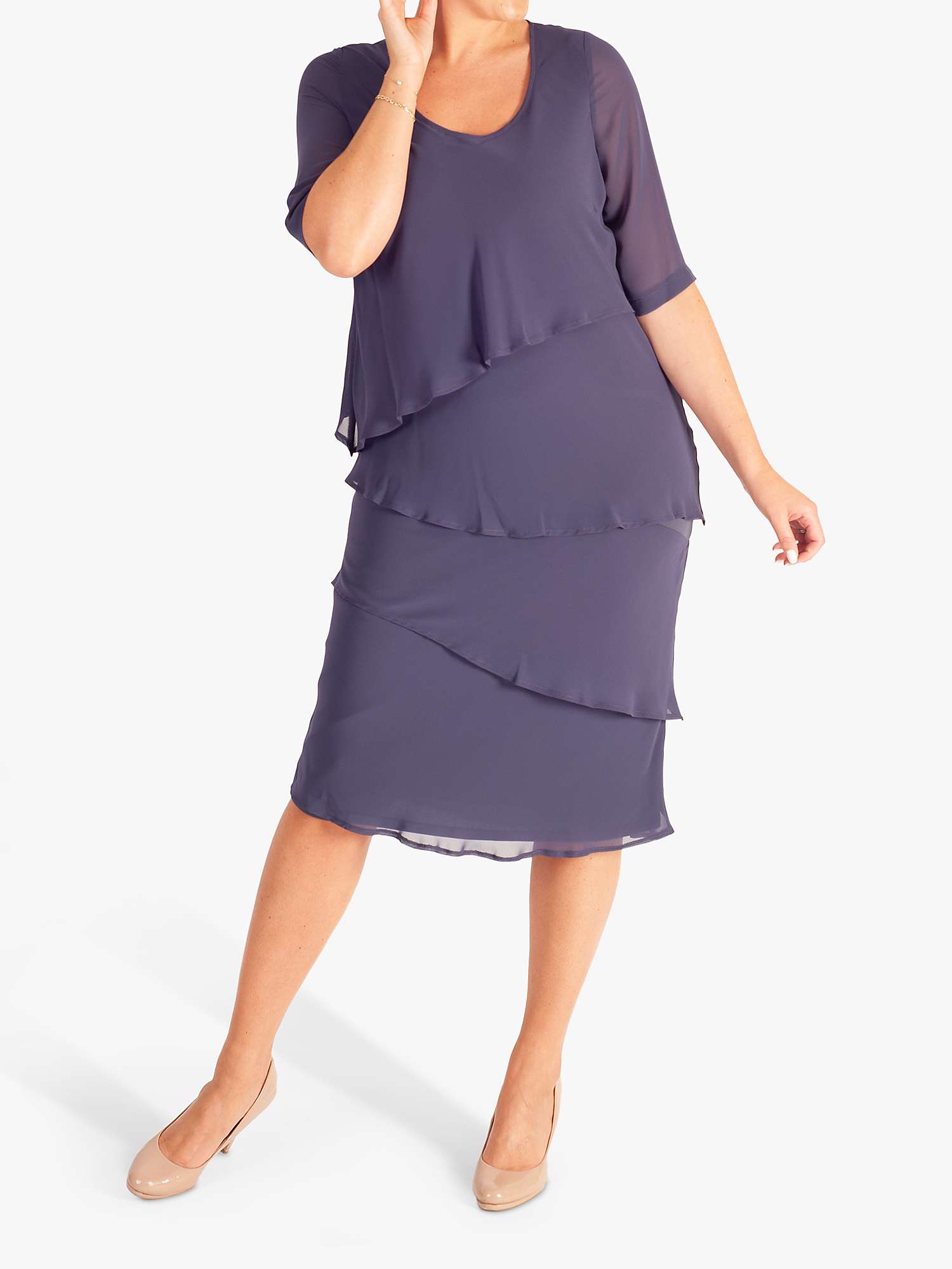 Buy chesca Layered Chiffon Knee Length Dress Online at johnlewis.com