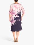 chesca Garland Layered Floral Dress, Violetta/Pink