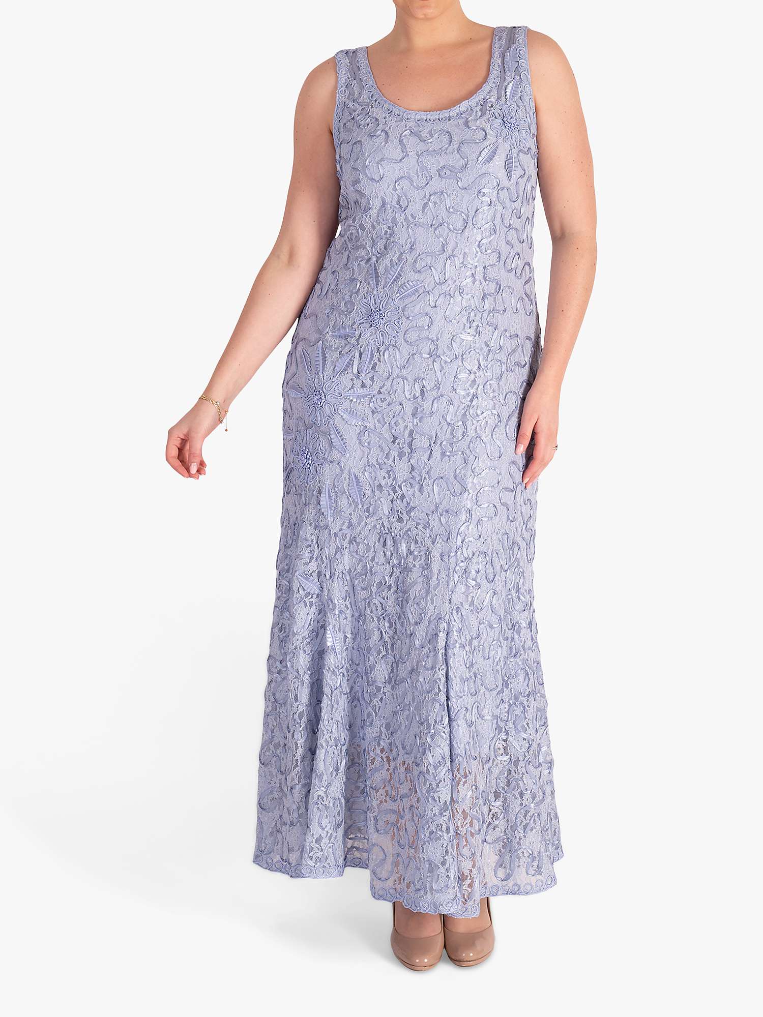 Buy chesca Lace & Cornelli Tapework Dress, Lilac Online at johnlewis.com