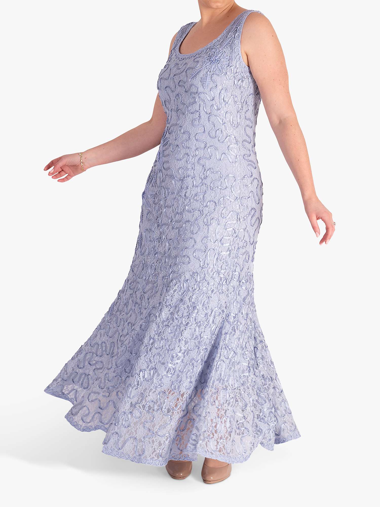 Buy chesca Lace & Cornelli Tapework Dress, Lilac Online at johnlewis.com