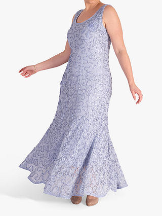 chesca Lace & Cornelli Tapework Dress, Lilac