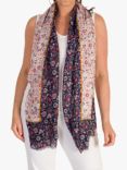 chesca Ditsy Print Floral Scarf, Navy/Multi