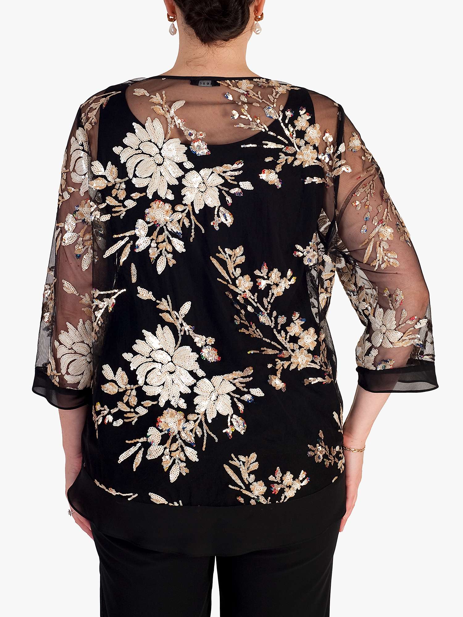 Buy chesca Embroidered Sequin Mesh Jacket, Black Online at johnlewis.com