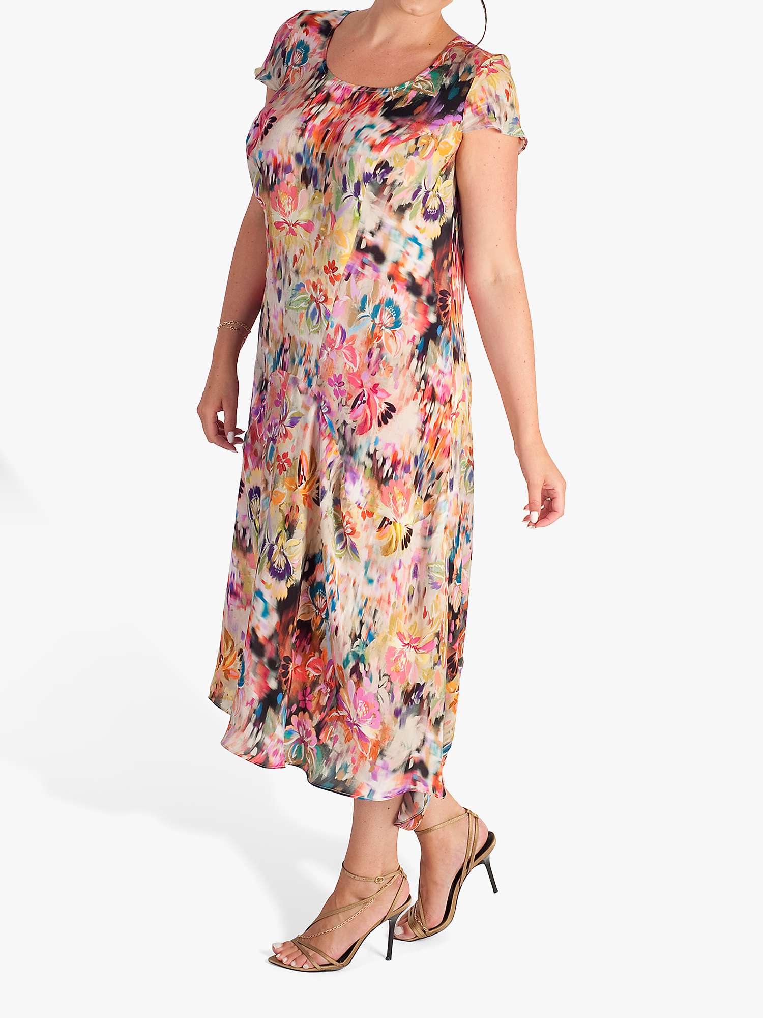 Buy chesca Monaco Floral Print Draped Midi Dress, Multi Online at johnlewis.com