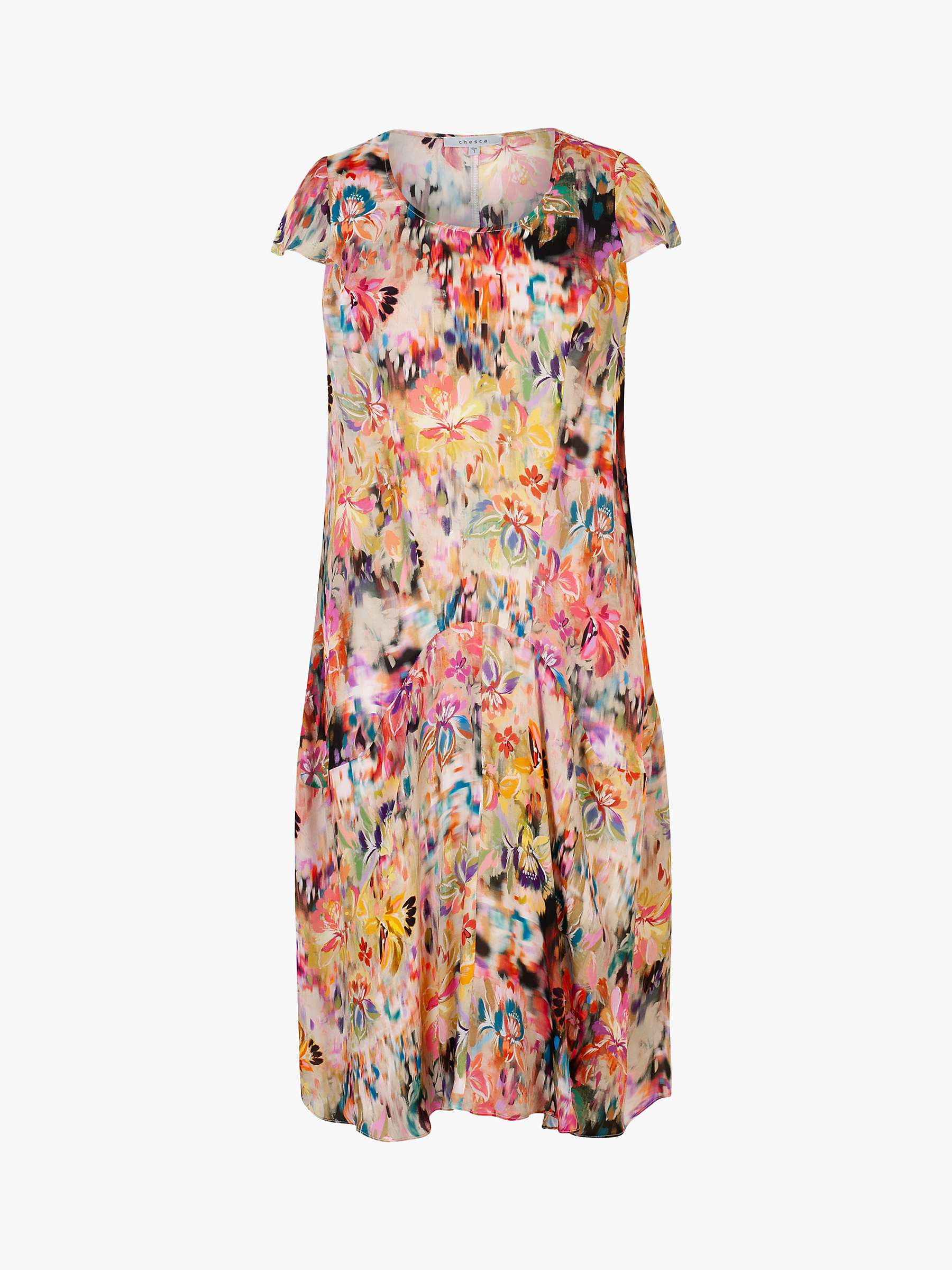 Buy chesca Monaco Floral Print Draped Midi Dress, Multi Online at johnlewis.com