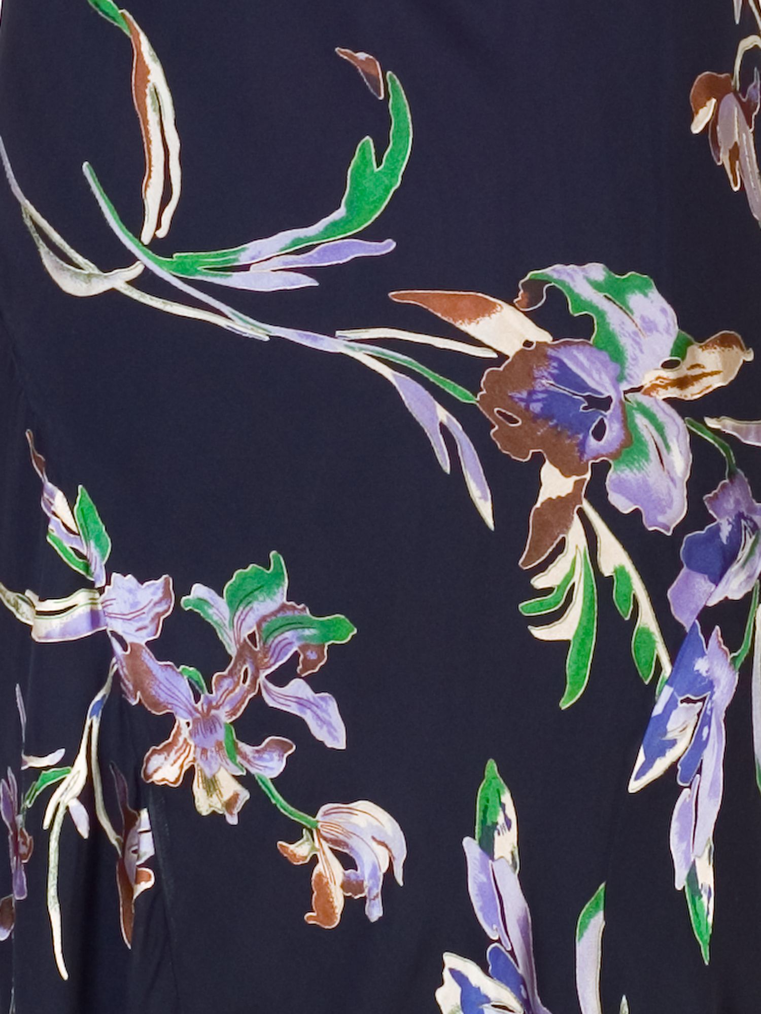 chesca Iris Floral Print Devoree Sleeveless Midi Dress, Navy/Multi, 14