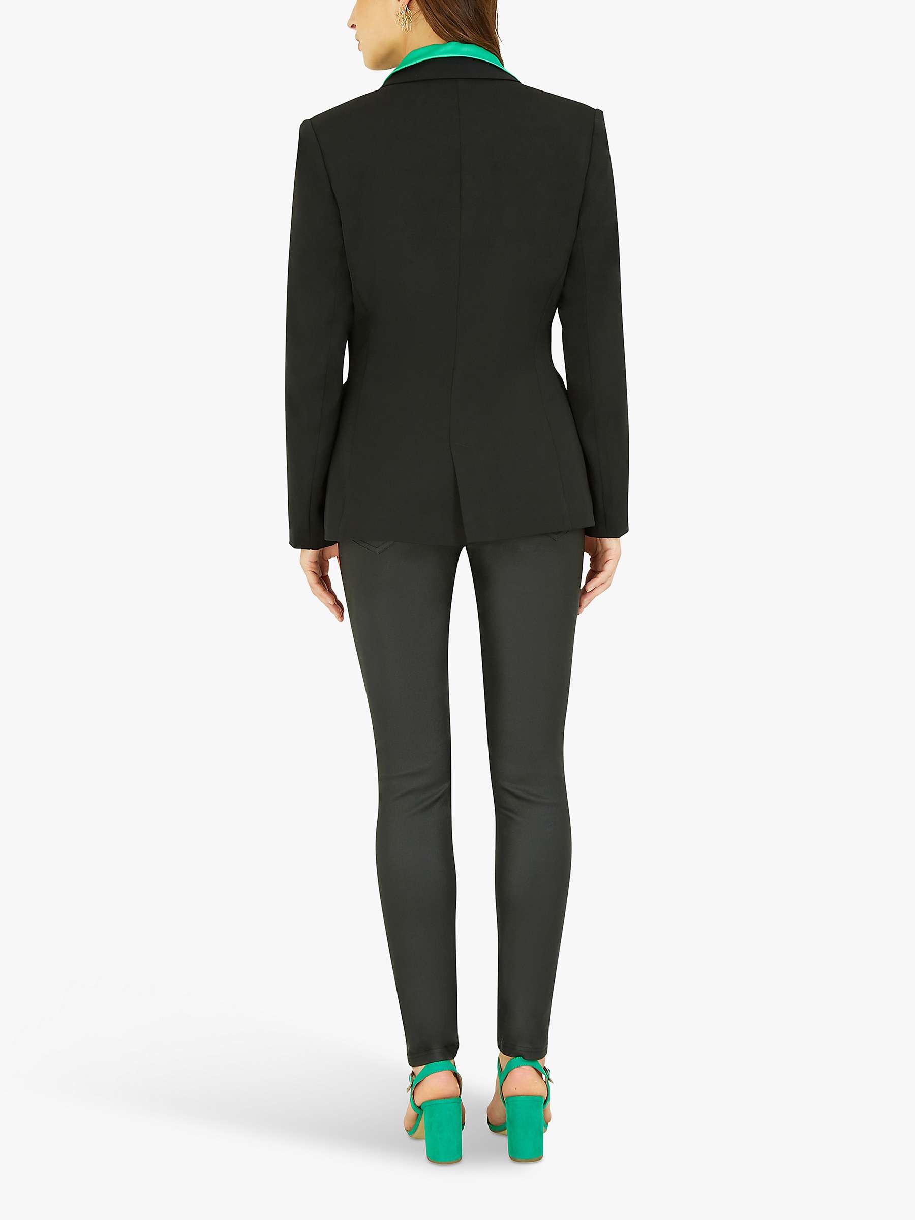Yumi Button Blazer Jacket, Black at John Lewis & Partners
