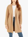 Yumi Longline Open Front Cardigan, Camel