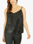 Yumi  Sequin Vest Top, Black