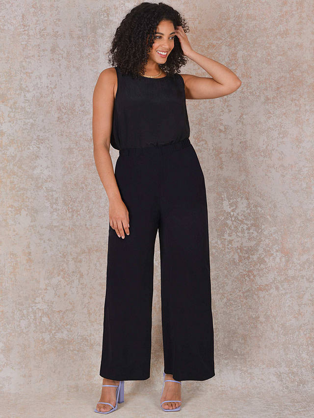 Live Unlimited French Crepe Palazzo Trousers, Black