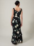 Phase Eight Jazmina Floral Print Belted Tiered Maxi Dress, Black/Multi