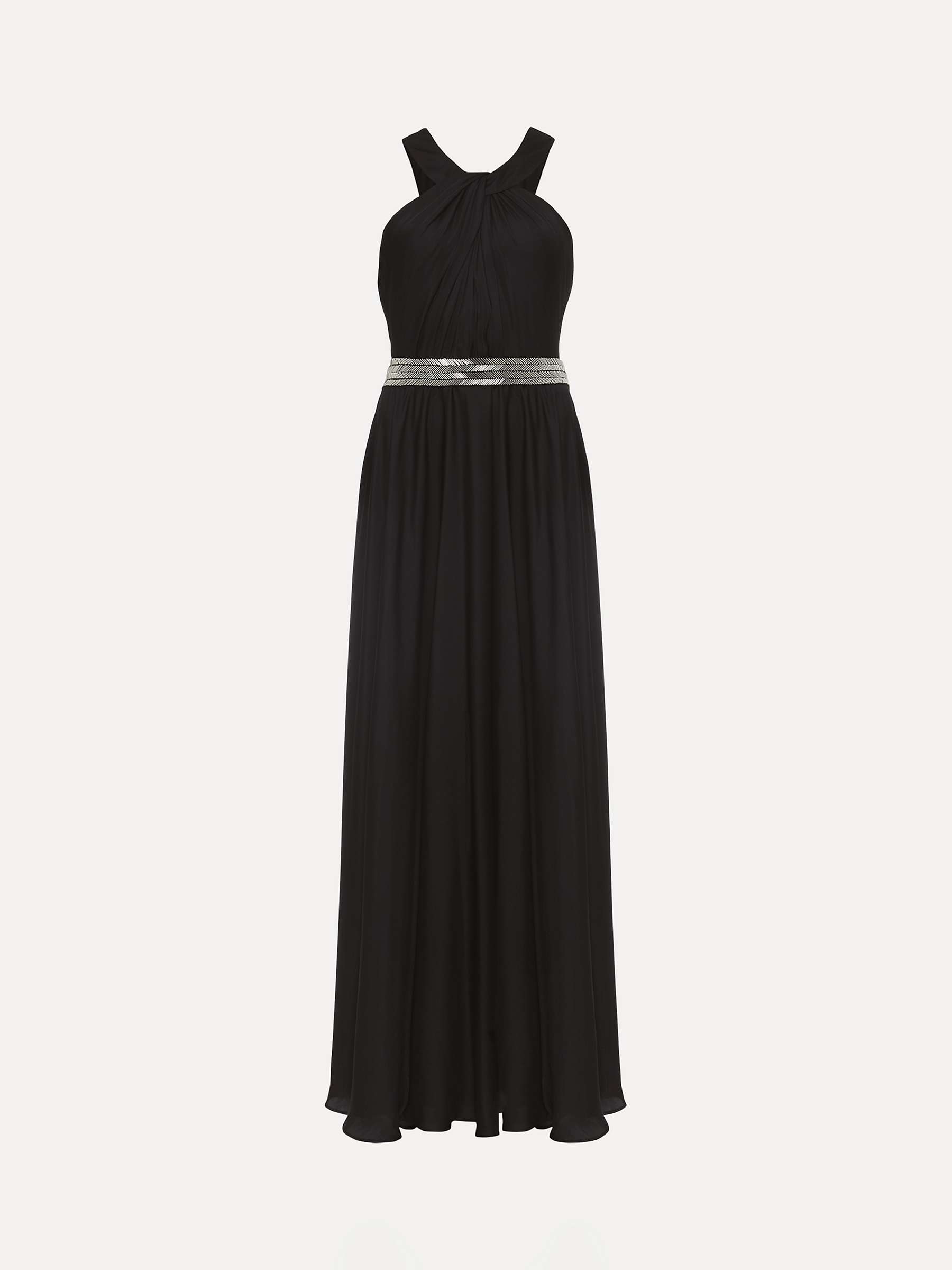 Buy Phase Eight Vanessa Beaded Belt Maxi Dress, Black Online at johnlewis.com