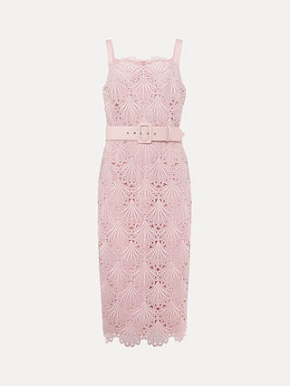 Phase Eight Carrie Midi Lace Dress, Clay