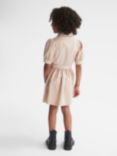 Reiss Kids' Naomi Puff Sleeve Belted Dress, Camel