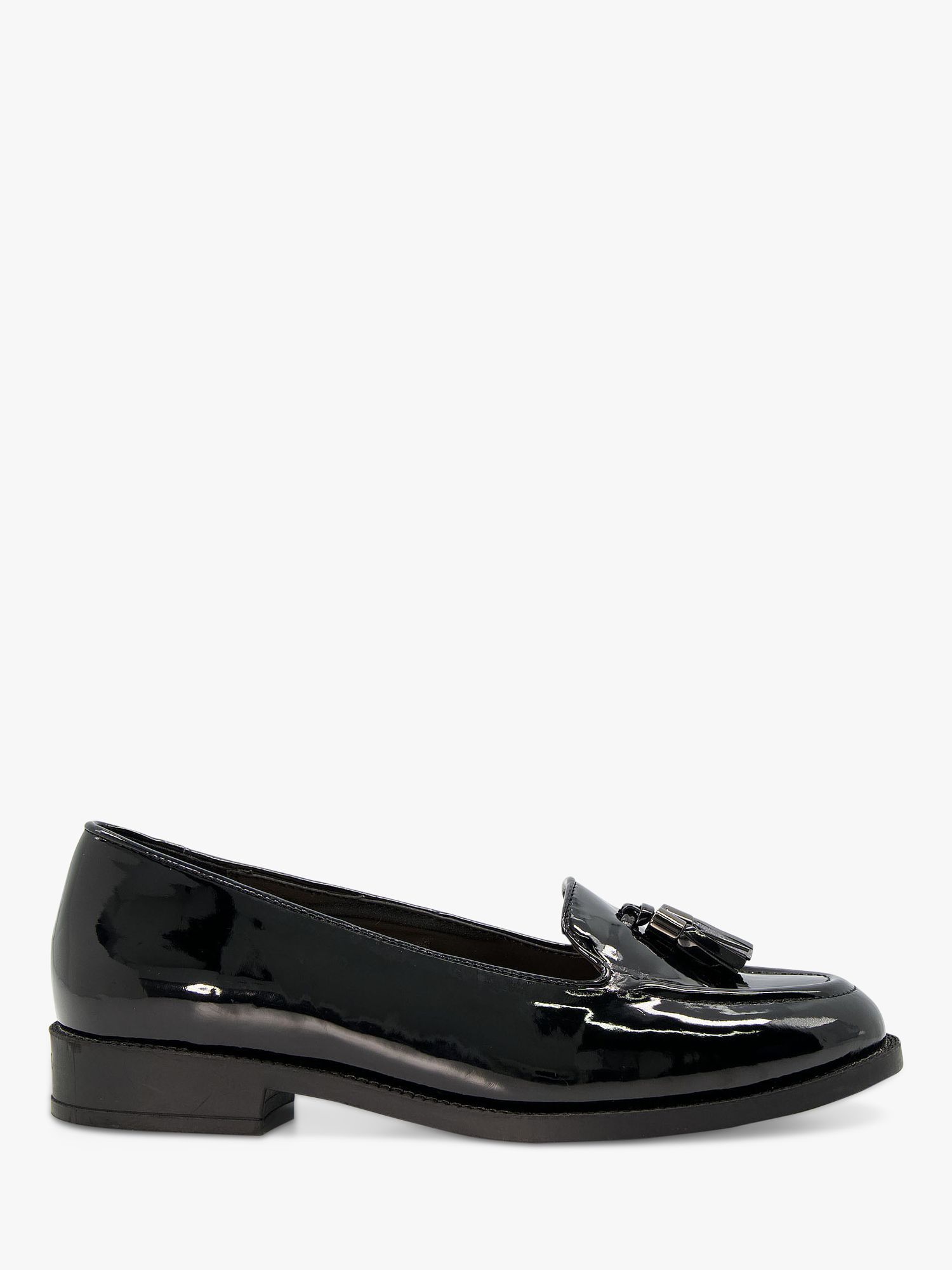 Dune Wide Fit Global Loafers, Black at John Lewis & Partners