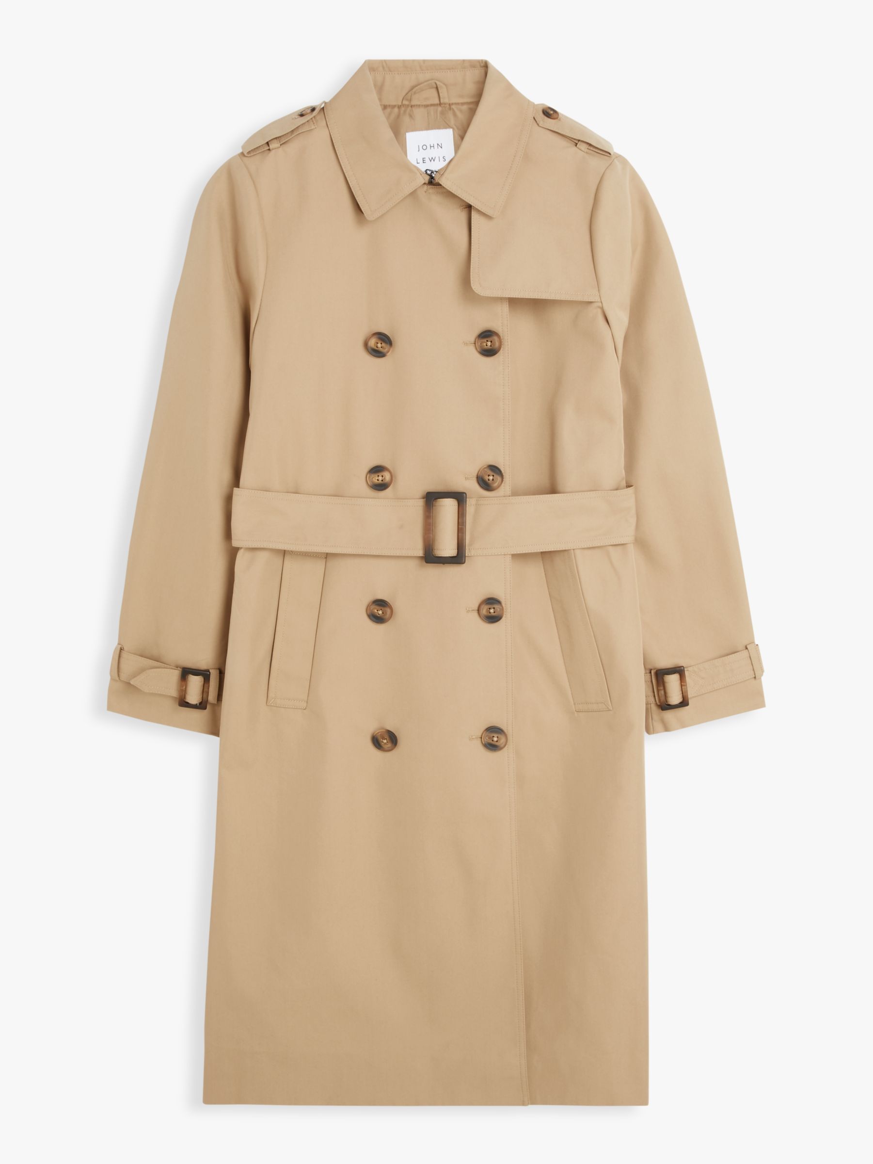 John Lewis Trench Coat, Stone, 8