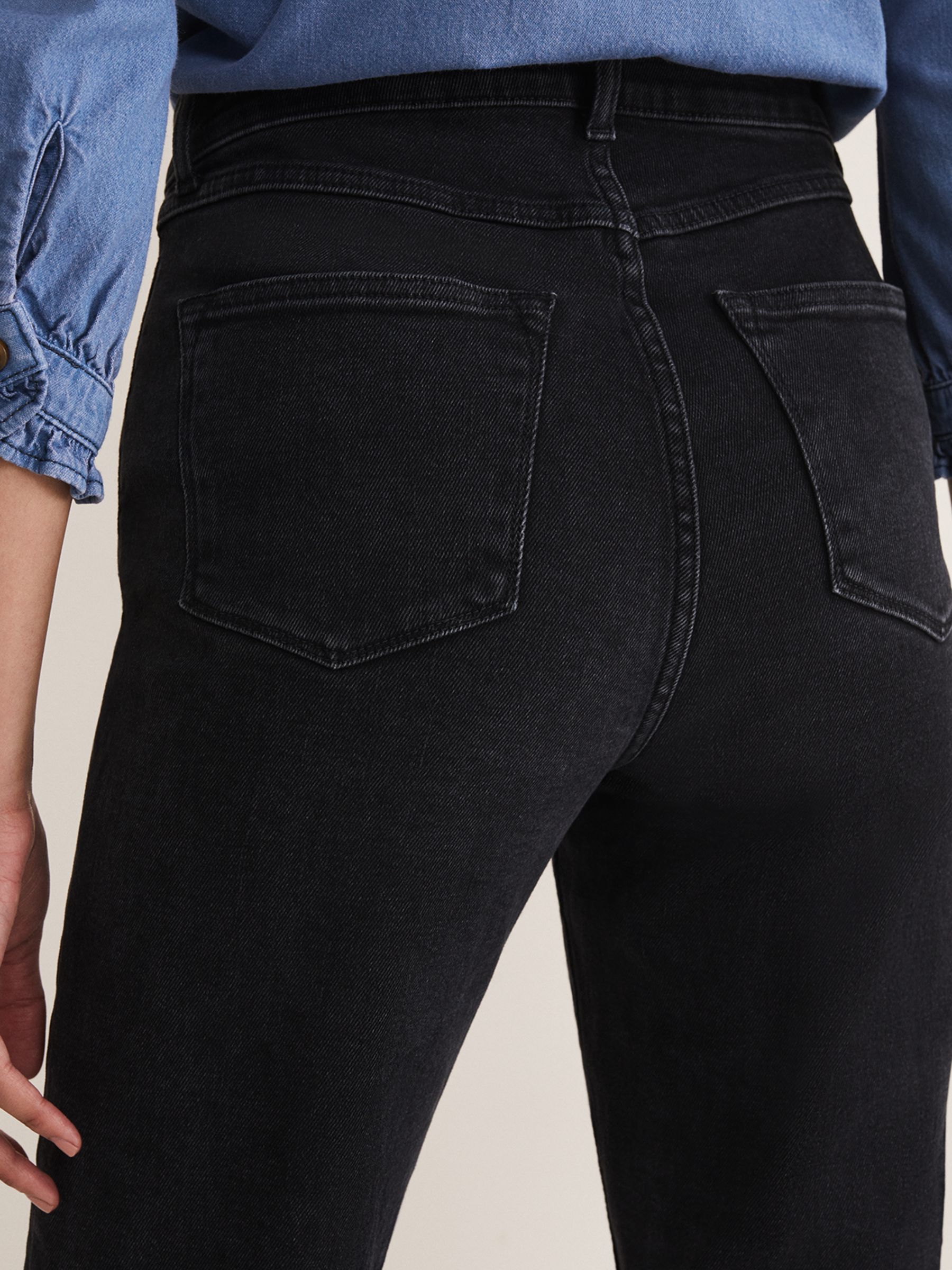 Phase Eight Karlie Cropped Slim Fit Jeans, Black at John Lewis & Partners