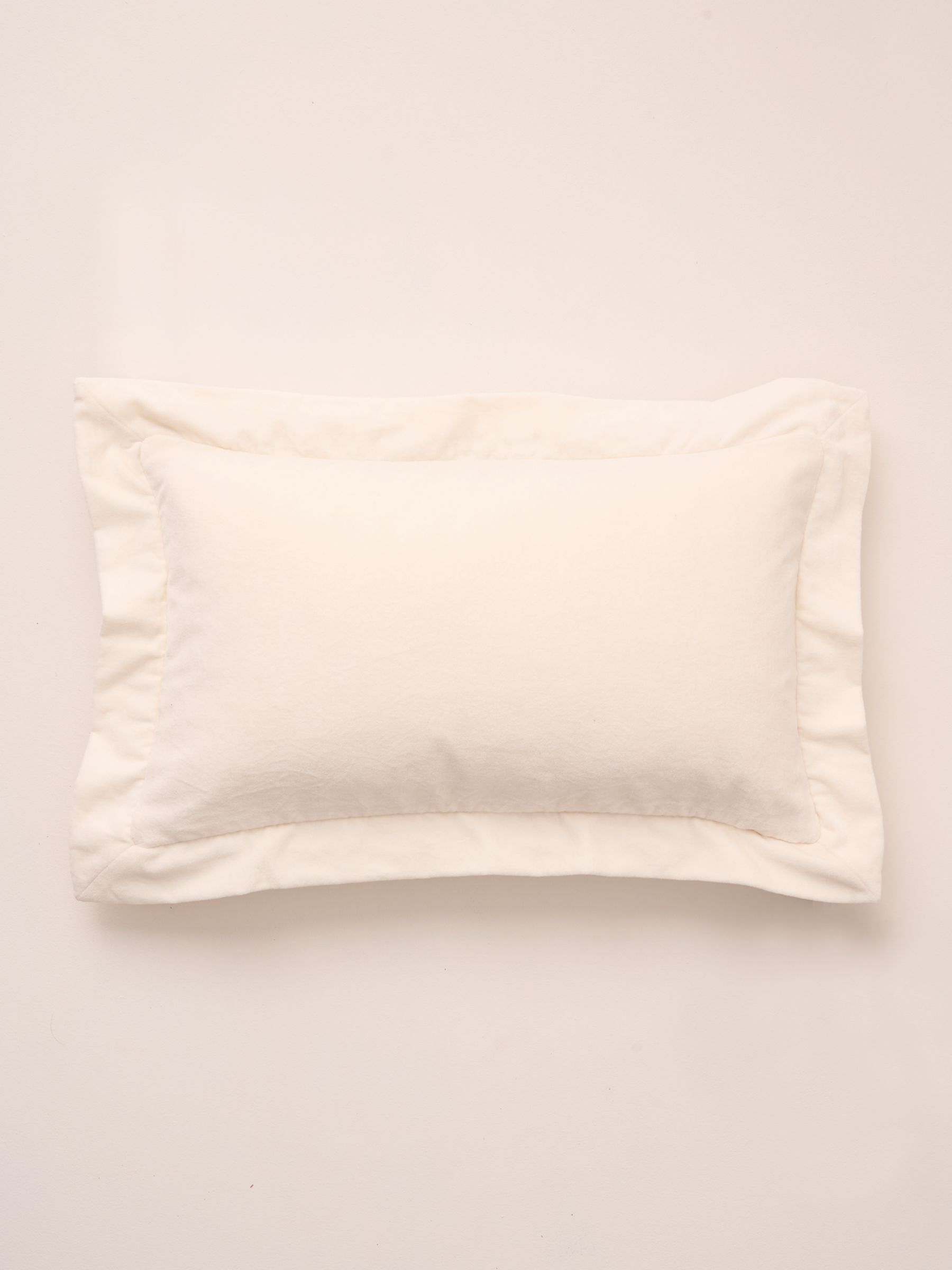 Truly Velvet Frill Edge Rectangle Cushion, Cream