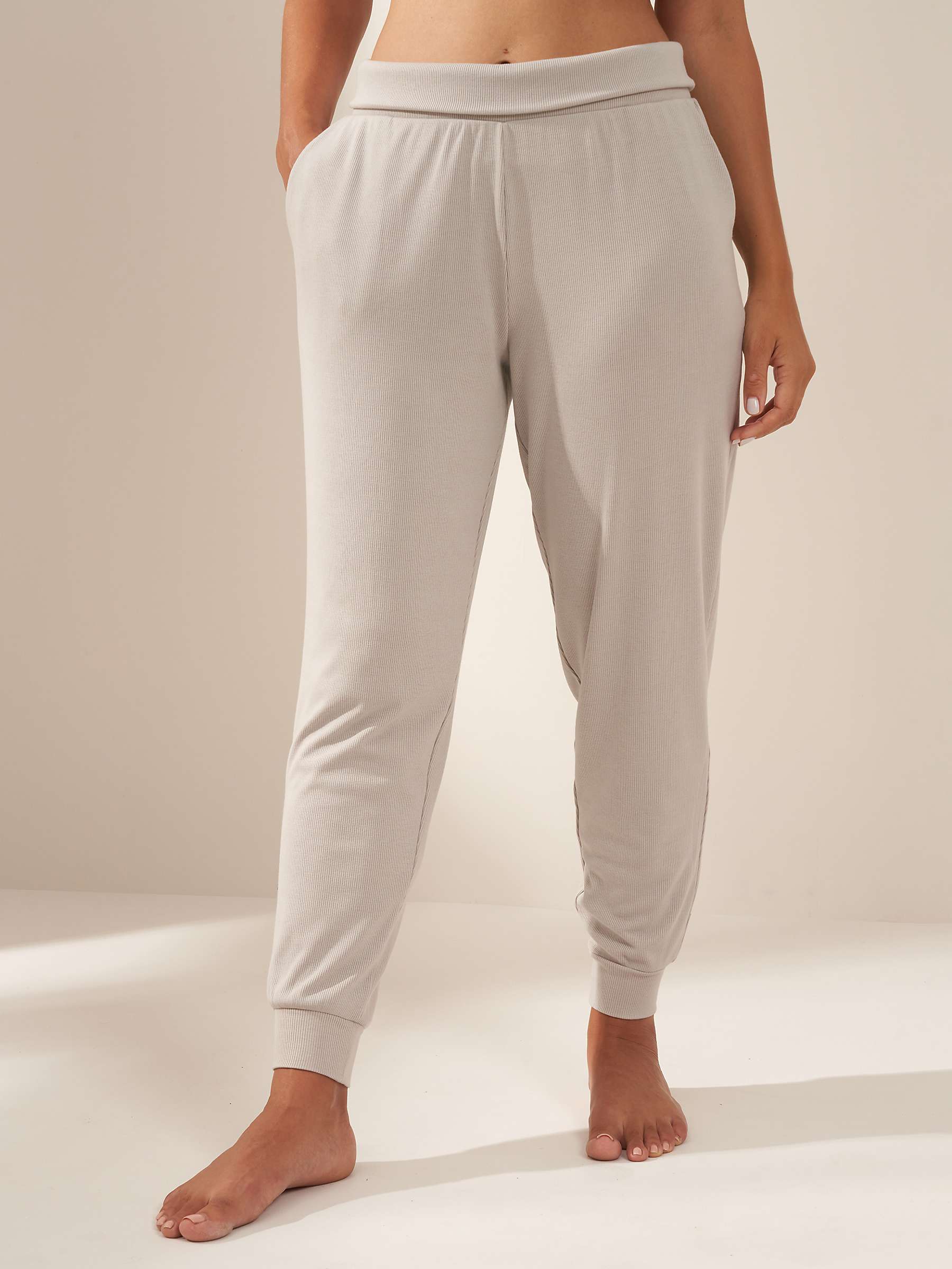 Buy Truly Greige Ribbed Hareem Joggers Online at johnlewis.com