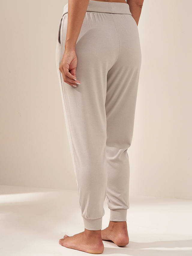 Truly Greige Ribbed Hareem Joggers, Greige