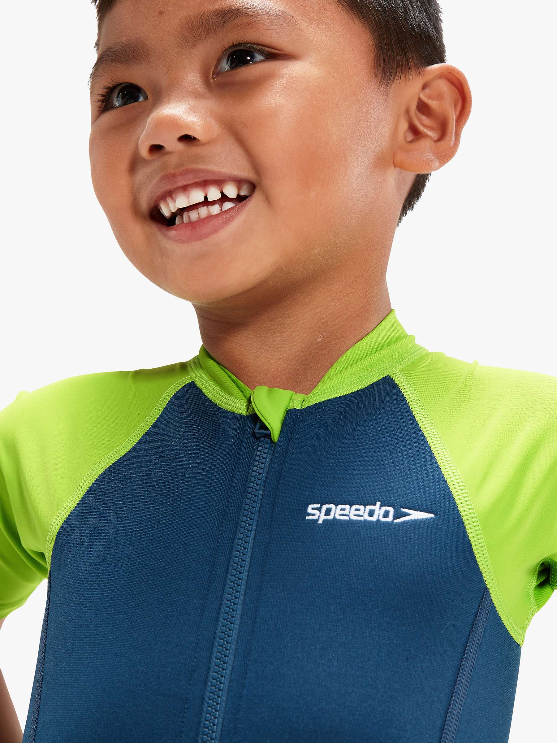 Buy Speedo Kids Shortie Wetsuit, Blue/Green Online at johnlewis.com