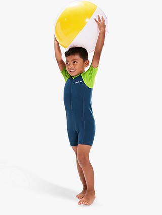 Speedo Kids Shortie Wetsuit, Blue/Green