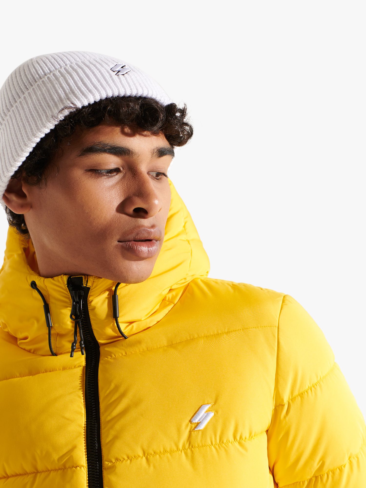 suppe spurv Udvinding Superdry Hooded Sports Puffer Jacket, Nautical Yellow at John Lewis &  Partners