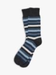 Celtic & Co. Merino Wool Rich Stripe Ankle Socks, Blue Melange