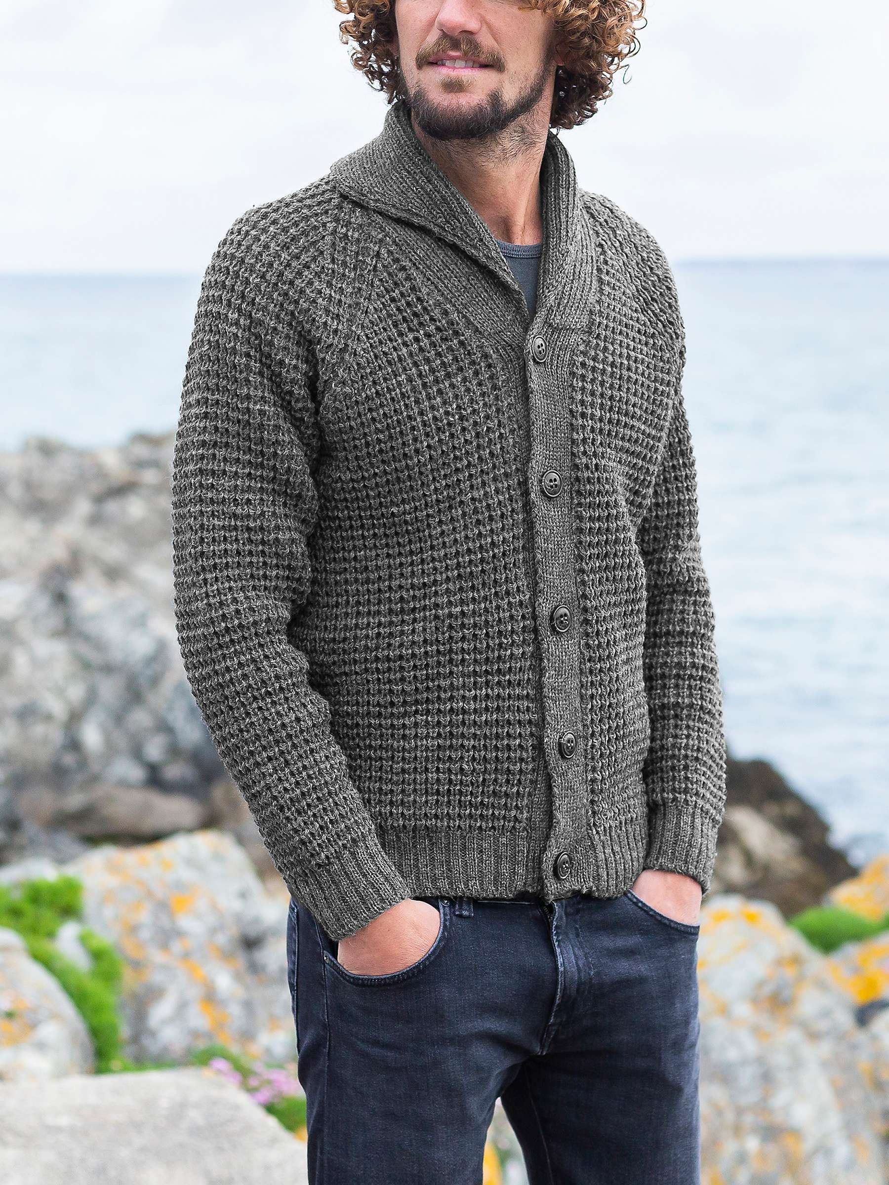 Buy Celtic & Co. Wool Waffle Stitch Cardigan Online at johnlewis.com