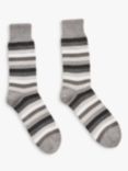Celtic & Co. Wool Rich Stripe Ankle Socks, Grey Melange