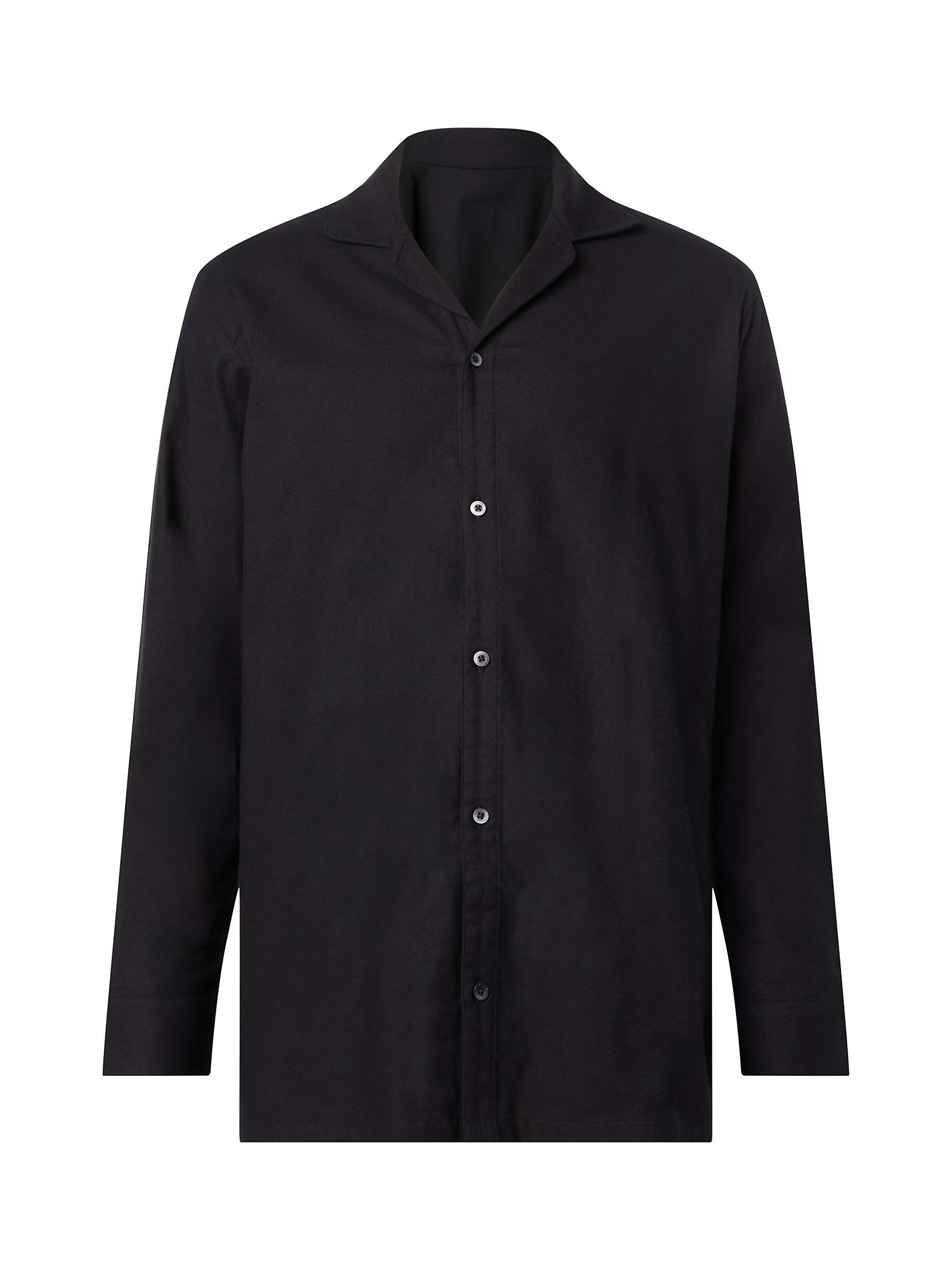 Buy Calvin Klein Long Sleeve Flannel Pyjama Shirt, Black Online at johnlewis.com