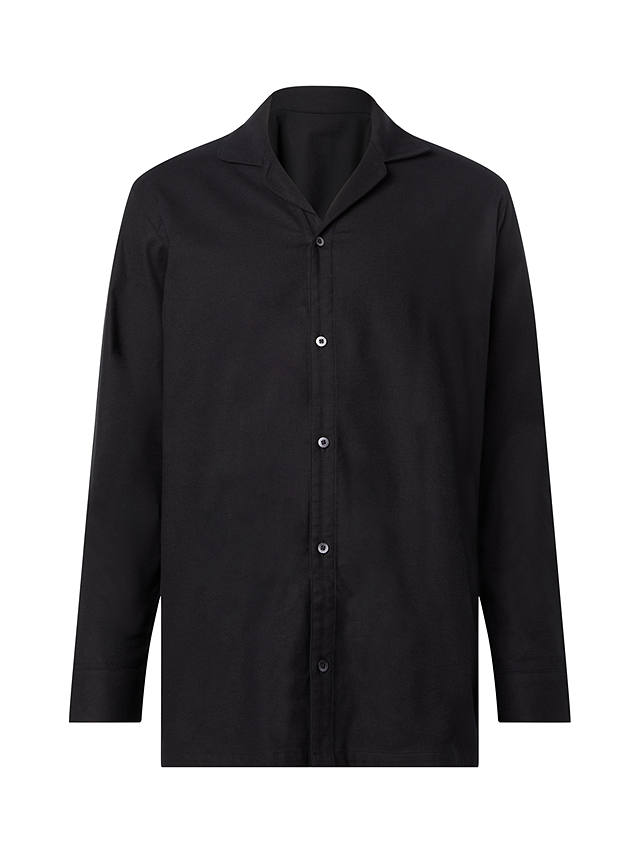 Calvin Klein Long Sleeve Flannel Pyjama Shirt, Black