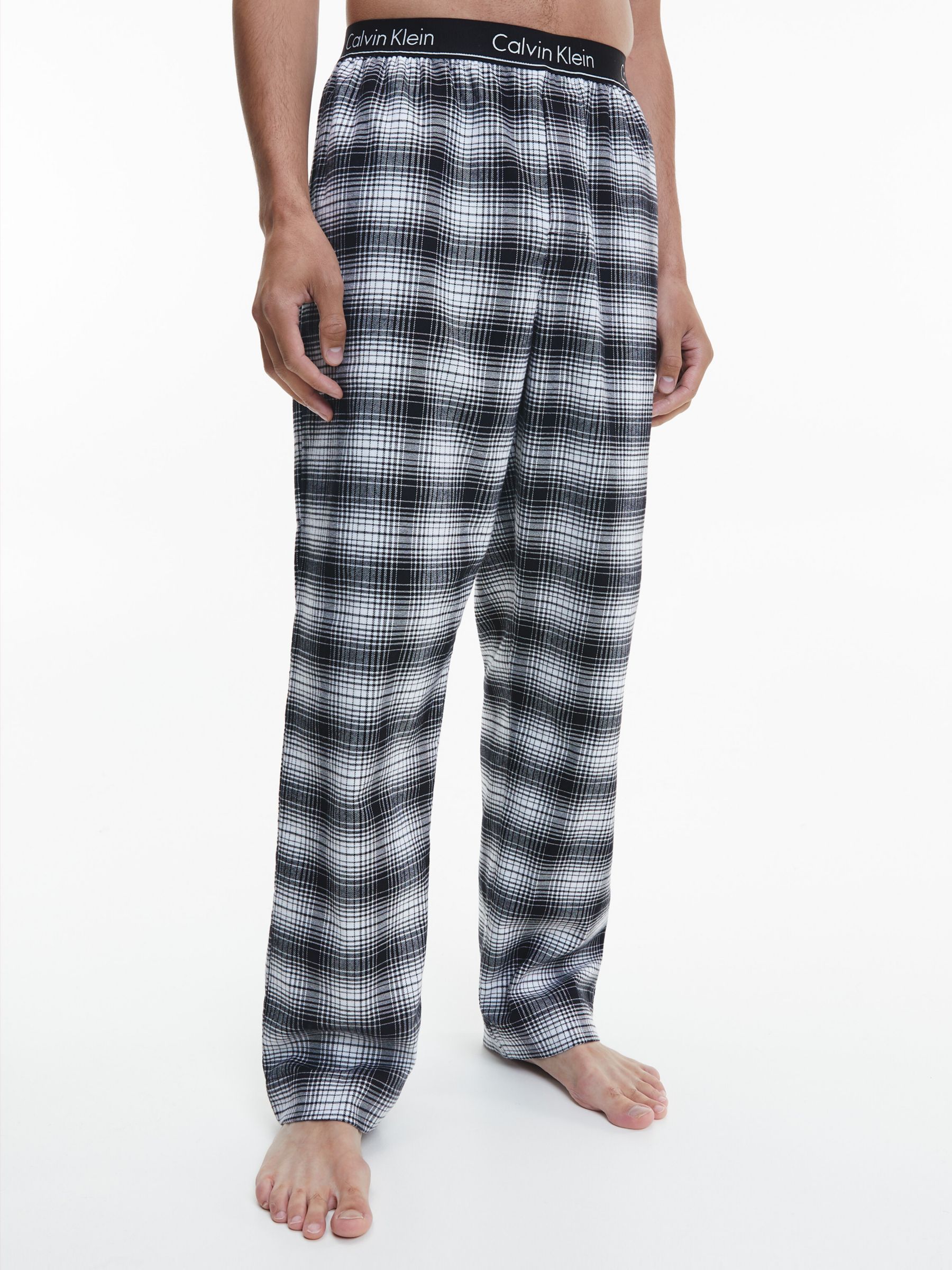 Calvin Klein Check Pyjama Bottoms, Black/White