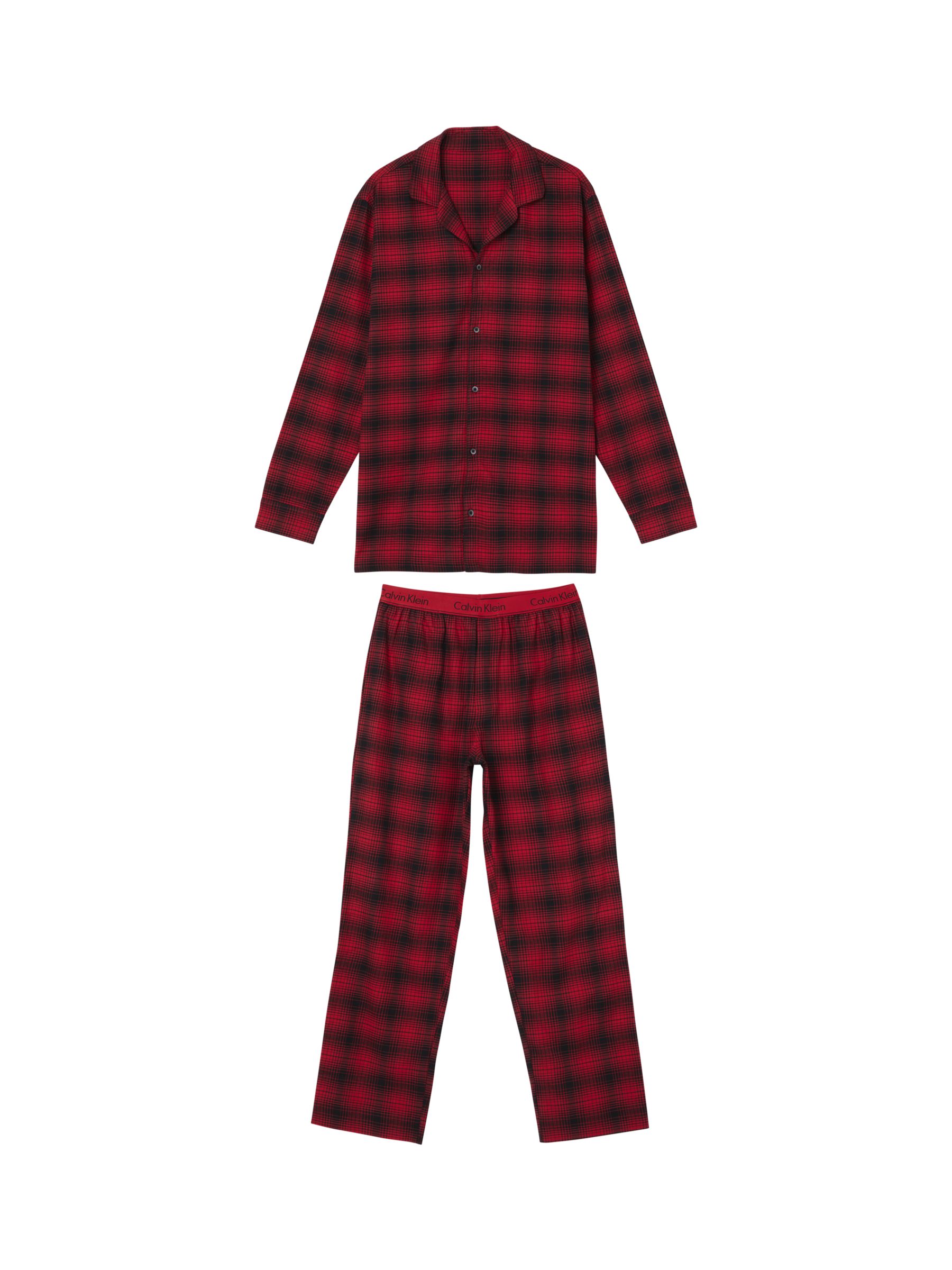 Calvin Klein Flannel Check Pyjama Set, Red Shadow Plaid