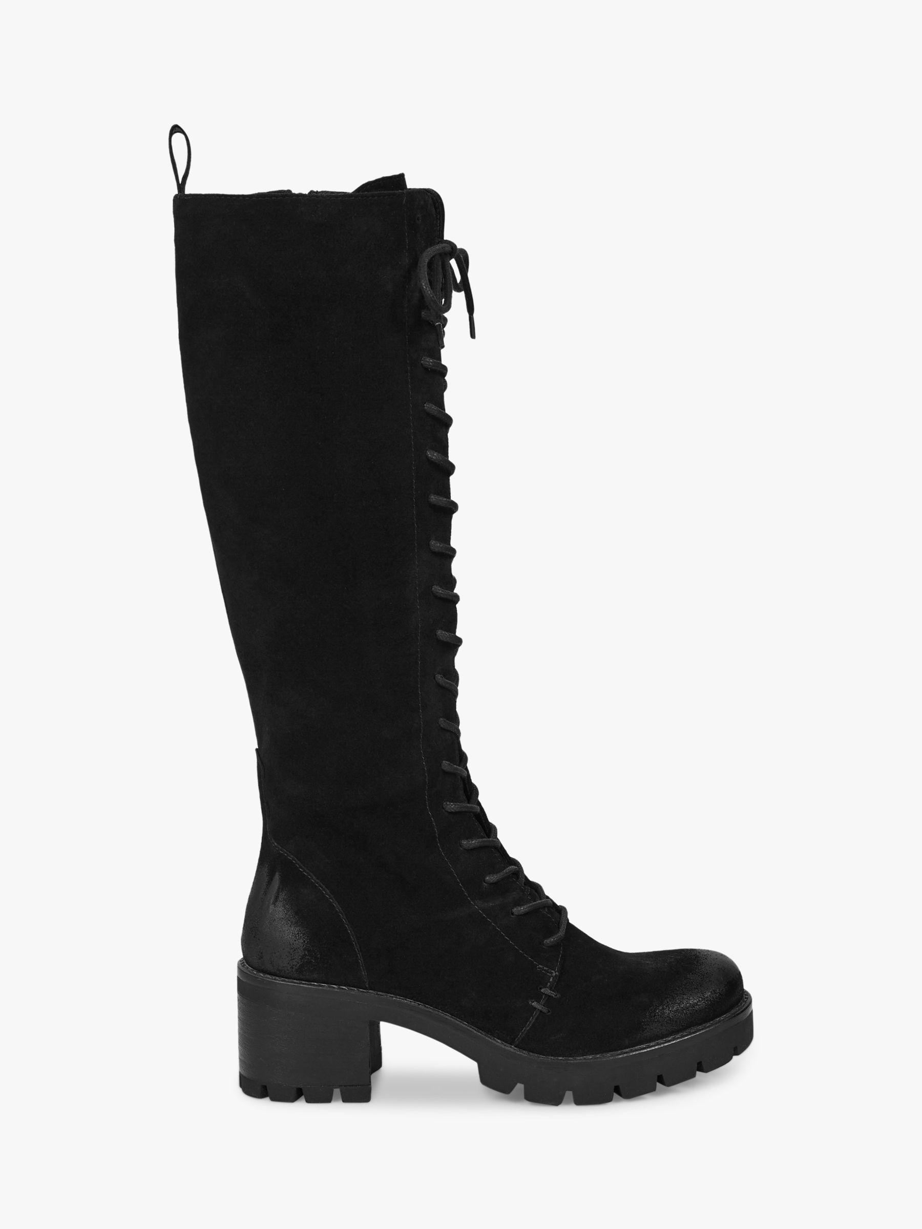 Celtic & Co. Lace Up Knee High Boots, Black at John Lewis & Partners